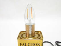 自作 テーブルランプ フォション 紅茶缶 リメイク 照明 エジソン電球風LEDフィラメントランプ FAUCHON Tea tin can lamp 手作 ハンドメイド_画像5