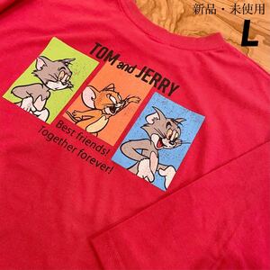 希少●トムとジェリー 五分袖 ゆったり バックプリントTシャツ レディース●チュニック アメカジ メンズ 半袖 ワーナーブラザーズ 古着風