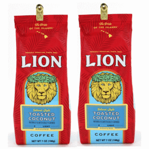 【送料無料】ハワイ ライオンコーヒー トーステッドココナッツ 7oz(198g)×2個 Hawaii LION COFFEE
