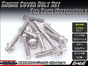 Z250(ER250) for engine cover bolt 11 pcs set made of stainless steel flange attaching hex bolt use flower head silver TB8054