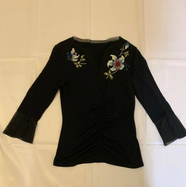 Vivienne tam ヴィヴィアンタム　トップス　カットソー　花柄　tops メッシュ　パワーネット