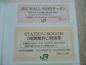 【最新】ＪＲＥ　ＭＡＬＬ　５００円クーポン　＆　ＳＴＡＴＩＯＮ　ＢＯＯＴＨ　１時間無料利用券