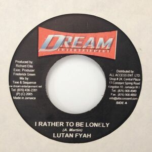 EPレコード　LUTAN FYAH / I RATHER TO BE LONELY (REVOLUTION)