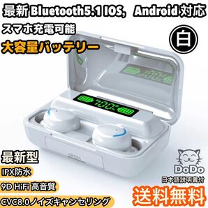 ワイヤレスイヤホンLED Bluetooth 5.1ノイズキャンセリング 高音質 大容量 完全ワイヤレスイヤホン 自動ペアリング