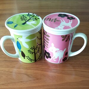 ペア マグカップ 茶漉し蓋付き