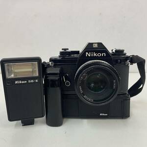 ◆A Nikon ニコンEM NIKKOR 50mm 1:1.8 モータードライブ Nikon MD-14 スピードライト SB-E 