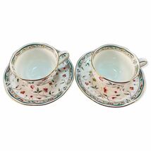 ★Noritake ノリタケ 花更紗 4409 ティー コーヒー 碗皿 ペアセット カップ ソーサー 食器 ボーンチャイナ HANA SARASA 中古品 管理F252_画像1