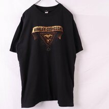 ハーレーダビッドソン USA製 Tシャツ XL 半袖 黒 両面プリント 大きいサイズ HARLEY DAVIDSON メンズ レディース 古着 中古 st373_画像1