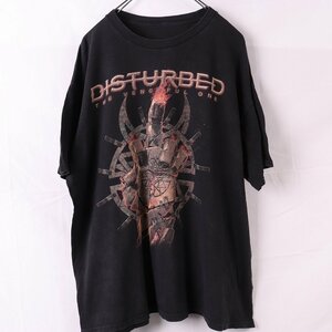 ディスターブド Tシャツ XL 位 半袖 黒 Disturbed バンドt ロックt メタル メンズ レディース 古着 中古 st360