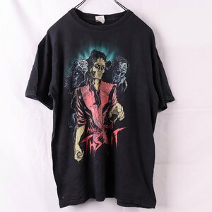 マイケルジャクソン Tシャツ L 半袖 黒 Michael Jackson THIS IS IT バンドt ロックt メンズ レディース 古着 中古 st409