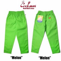 送料0 【COOKMAN】クックマン Chef Pants シェフパンツ Melon メロン light Green 231-21821 -L 男女兼用 イージーパンツ コックパンツ_画像3