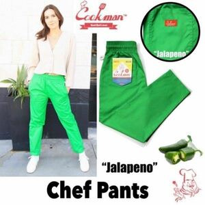 送料0 【COOKMAN】クックマン Chef Pants シェフパンツ Jalapeno Green 231-21822 -S 男女兼用 イージーパンツ コックパンツ 西海岸