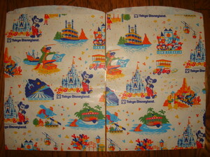  Tokyo Disney Land бумажный пакет 2 шт. комплект * в это время моно / Showa Retro /1980 годы *. земля производство пакет / магазин пакет /TOKYO DISNEYLAND/ пустой .. Dumbo /sinterela замок /