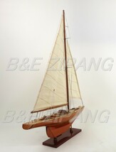 完成品 帆船模型 木製 ヨット コロンビア号 モデルシップ 全長63cm インテリア Y011_画像4