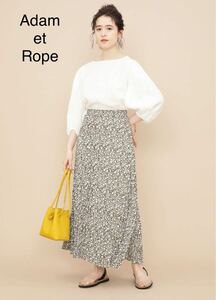 Adam et Rope フラワーアコーディオンプリーツスカート