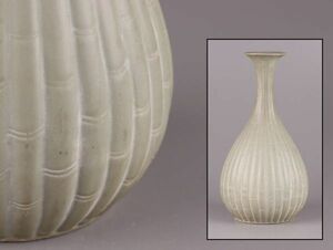 古美術 朝鮮古陶磁器 高麗 青磁 花瓶 時代物 極上品 初だし品 4232