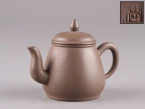 中国古玩 唐物 煎茶道具 朱泥 紫泥 紫砂壷 茶壷 急須 在印 時代物 極上品 初だし品 4318