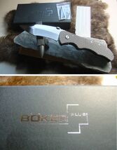 BOKER PLUS「MANARO」「440C鋼」。チタンハンドル。手研25度本刃付済。天然石使用_画像1