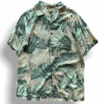 210806PSM34● Hawaiian Shirts ハワイアンシャツ 半袖シャツ (M) アロハシャツ SHIRT aloha shirt 総柄 ビンテージ vintage 開襟シャツ_画像1