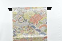 袋帯 全通柄 青海波文 花 亀甲 紐文 おしゃれ 帯丈430cm_画像4