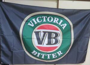 黒緑VB▽『特大』■新品ヴィクトリア ビターVictoria Bitter オーストラリア ビール BEERフラッグ　旗バナー　広告宣伝テナント◇BAR飲食