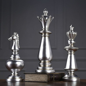 送料無料★置物 3種類 シルバーカラー ナイト クィーン キング アンティーク チェス 駒 デザイン オブジェ インテリア