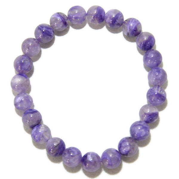 Free Shipping★≪Special Item/Limited≫Power Stone Accessory Bracelet Charoite Silica 8mm Inner Diameter 16cm 18g, beadwork, beads, natural stone, semi-precious stones