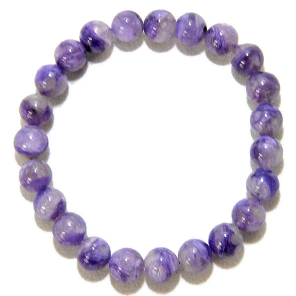 Free shipping★≪Special price/limited item≫Power stone accessory bracelet Charoite silica 8mm inner diameter 16cm 18g, Beadwork, beads, Natural Stone, Semi-precious stones