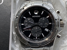 Movado Series 800 Mens Watch Sub Sea Black Face Chronograph Sapphire Crystal モバード_画像2