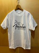 古着 Fender アコースティックギター Tシャツ M フェンダー アコギ デッドストック 白_画像1