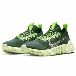 ☆NIKE SPACE HIPPIE 01 sustainable Flyknit 濃緑/蛍光緑/薄緑 25.5cm ナイキ スペース ヒッピー 01 サステナブル スリッポン DJ3056-300