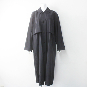 Jurgen Lehl Jurgen Lehl oversize rayon cotton turn-down collar coat / dark navy outer [2400011571946]