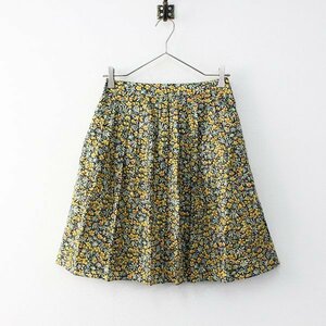 MACKINTOSH PHILOSOPHY Macintosh firosofi- flower print tuck flair skirt 34/- yellow [2400011866868]