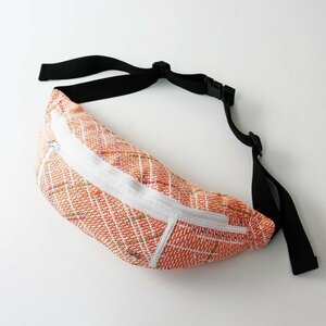  beautiful goods Rene Rene tweed Logo plate body bag / orange series belt bag check shoulder [2400012103009]