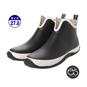 * new goods * popular *[20089-BLK/WHT-27.0] rubber rain boots . sweat . lining ventilation insole stylish . rain combined use man and woman use (22.5~29.0)