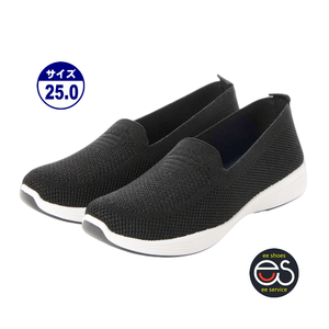 * new goods * popular *[22539-BLACK-25.0] lady's pumps flat shoes fly knitted Fit feeling eminent! light weight & ventilation &. bending .!