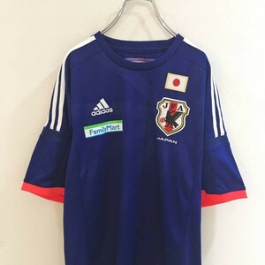 大きいサイズ◆お洒落な逸品◆ADIDAS/アディダス 半袖 Tシャツ 日本代表 ユニフォーム 速乾 サッカー JFA ブルー 青 メンズ L ON1847