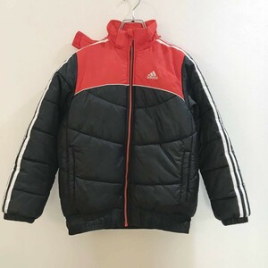 140 ◆お洒落な逸品◆ADIDAS/アディダス 中綿ジャケット ナイロン ジャンパー レッド 赤 メンズ キッズ ダウンジャケット サッカー ON1288