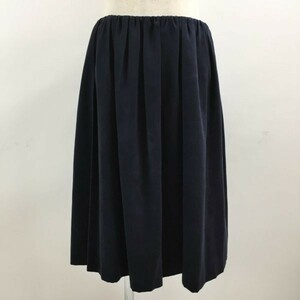 * stylish excellent article *UNTITLED/ Untitled midi skirt velour pleated skirt skirt navy size 2 lady's K33 c2310