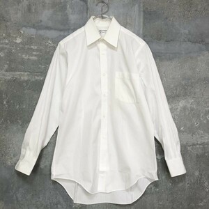 ◆お洒落な逸品◆LANVIN/ランバン 長袖 ワイシャツ ストライプ ホワイト 綿100％ 生地イタリア製 ドレスシャツ K61 ｃ2241