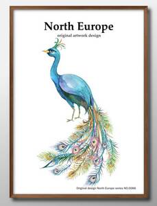 Art hand Auction 1-8623 ■شحن مجاني!! ملصق A3 طاووس طاووس اسكندنافي/كوري/لوحة/توضيح/غير لامع/مقتصر على متجرنا, مسكن, الداخلية, آحرون