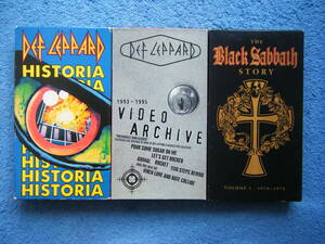 即決中古VHSビデオ3本 デフレパード2本 「HISTORIA」,「VIDEO ARCHIVE」＋「THE BLACK SABBATH STORY1 1970-78」 / 詳細は写真4～10を参照