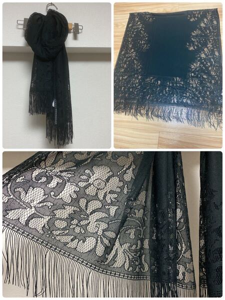 新品スコットクラブ購入 nouer ヌエール透かしレースストール6500円 結婚式パーティー YAMADAYA