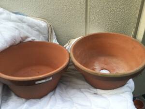 素焼き　植木鉢　2個