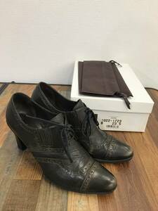 中古 靴 パンプス RABOKIGOSHI works サイズ 23 1/2 カラー ブラック 天然皮革 レディース ラボキゴシワークス 現状品 I220614-22