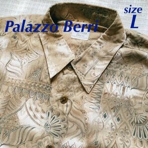 ヴィンテージ★Palazzo Berri★とろみ★透け感★柄シャツ★半袖シャツ★レトロ