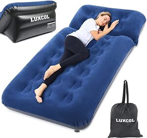 LUXCOL エアーベッド 23cm極厚 枕付き 可変式背もたれ キャンプ用 災害用