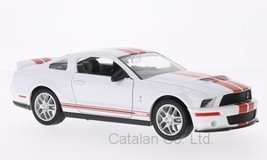 1/24 シェルビー 白 Shelby GT 500 white 2007 with red stripes 1:24 Lucky Die Cast 梱包サイズ80