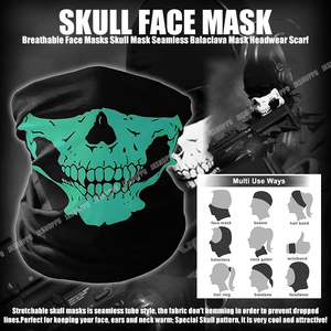Аксессуары, Аксессуары  стоимость доставки 0 иен Skull маска для лица зеленый [ зеленый ] супер-тонкий . защита горла 