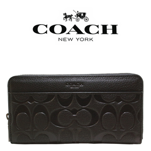 送料無料♪コーチ高級長財布●シグネチャー エンボスドブラック・F74999●COACHアウトレット・新品・未使用品♪